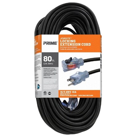 Prime Wire & Cable EXTN CORD 16/3 SJTW 80'L ECPL502633